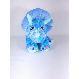 Wild Republic Triceratops‎ Dinosaur Plush Blue Sparkle 12" Toy Stuffed EUC